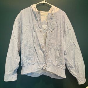 Retro Streetwear Chambray Jacket with Hood